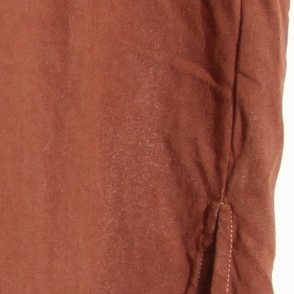 Theory Short Sleeve Shirtdress Linen Terracotta Soft Crunch Burnt Orange Size 4 - Picture 7 of 16